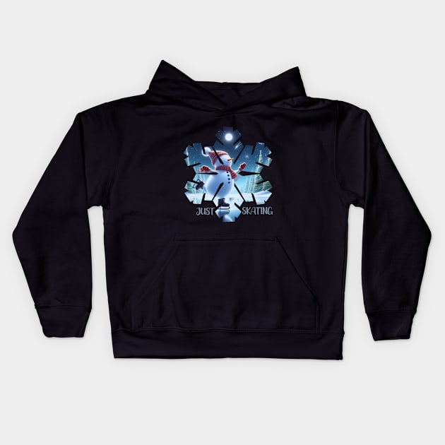 Winter Fun: Just Skating Kids Hoodie by Mujji